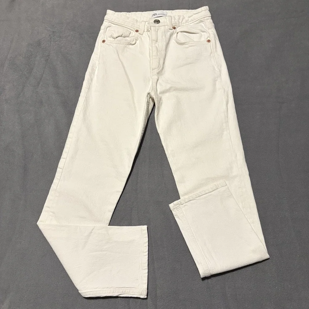 White Jeans Girls‎ Size 2 Skinny Ankle Zara Pants Denim Stretch NEW